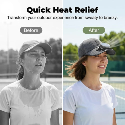 Solar Baseball Cap with Fan, Sun Protection USB Charging Fan Mesh Hat for Summer Outdoor Travel Fishing Camping Beach Golf